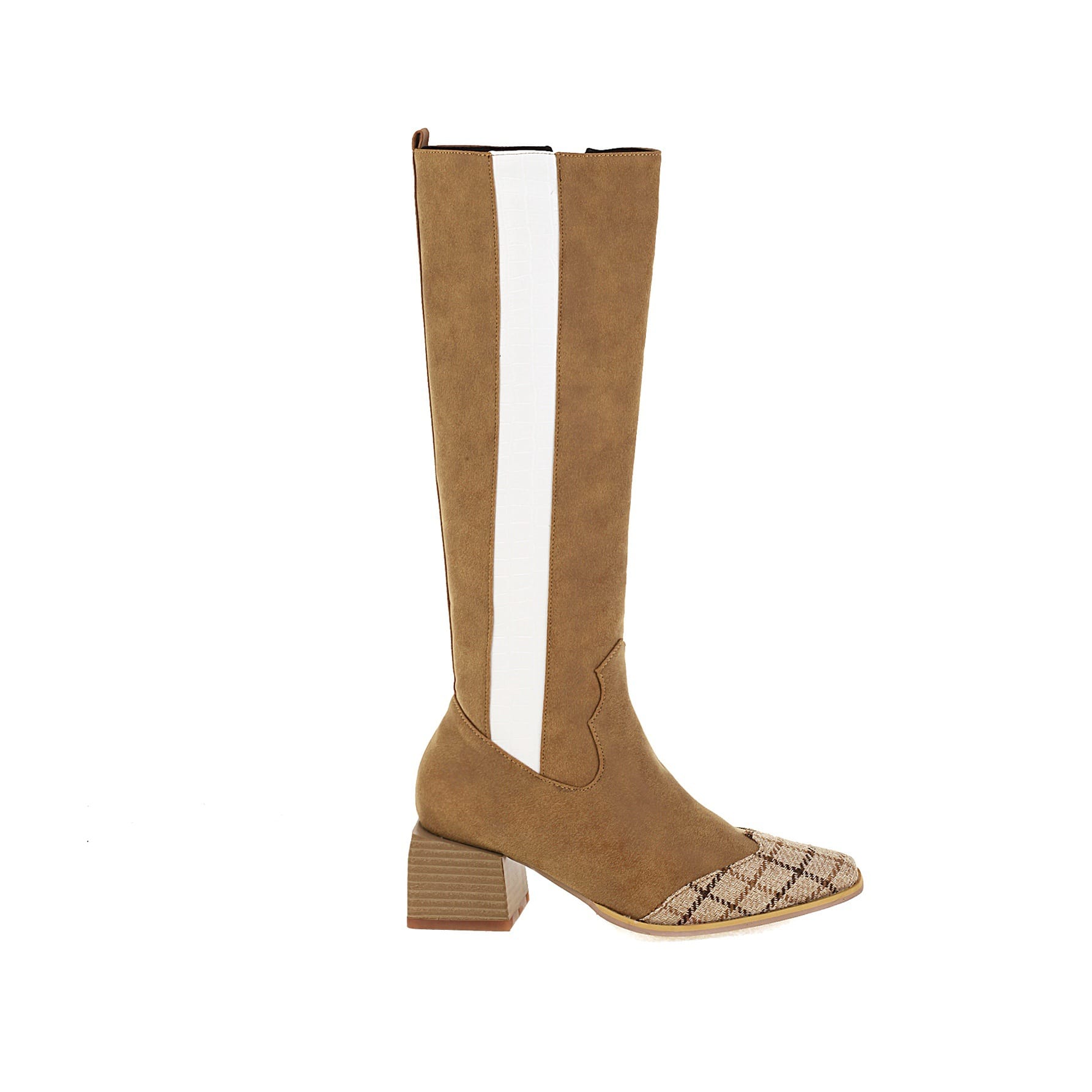 Women’s Color-Block Knee-High Western Boots-60040