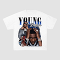 YOUNG DOLPH "YOUNG DOLPH" TEXT LOGO HEAVYWEIGHT COTTON TEE-57023