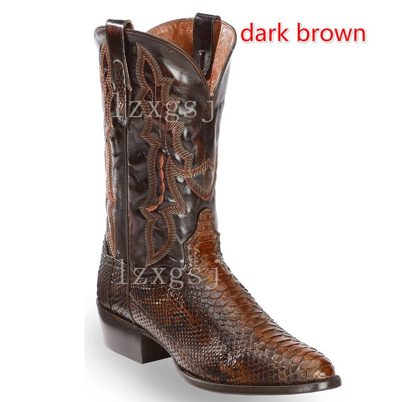 Men's Nile Crocodile Print Western Boots-6003