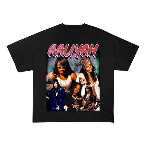 AALIYAH VINTAGE R&B HEAVYWEIGHT COTTON TEE-57033
