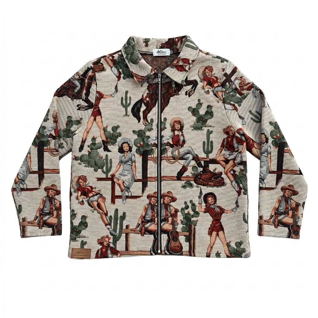 WHITE COWGIRL TAPESTRY JACKET