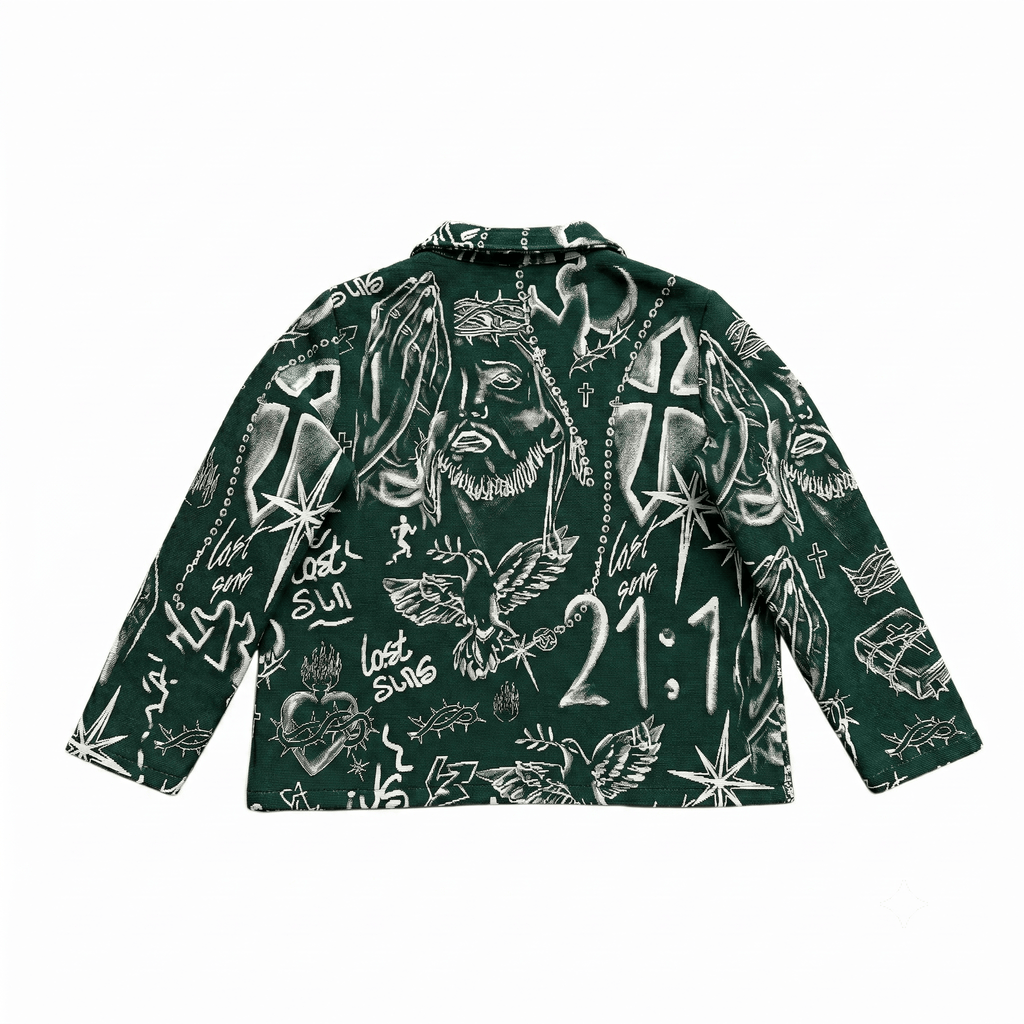 RETRO TIE DYE CROS GREEN JACKET