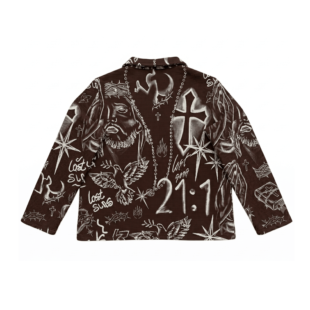 RETRO TIE DYE CROS BROWN JACKET