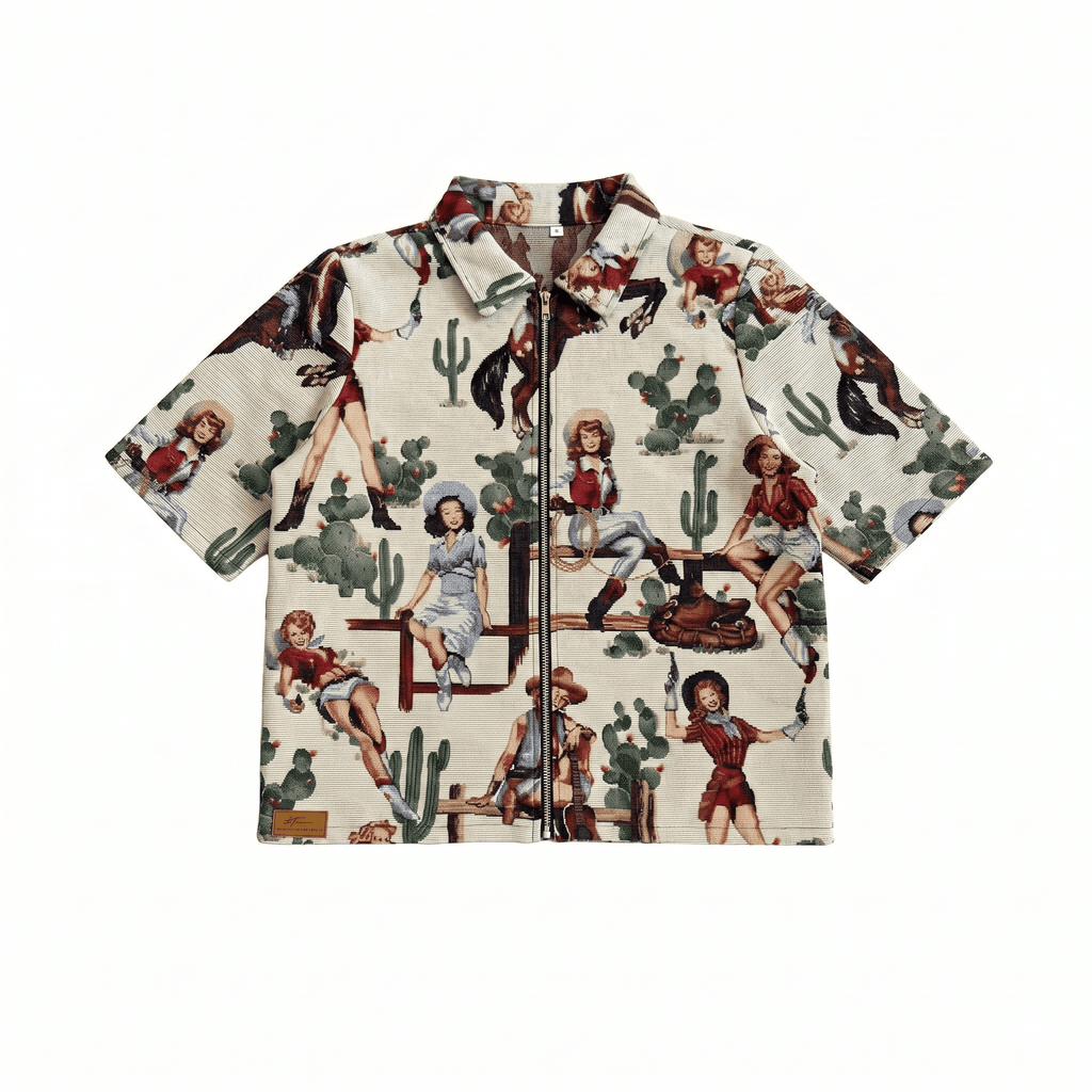 WHITE COWGIRL TAPESTRY TEE