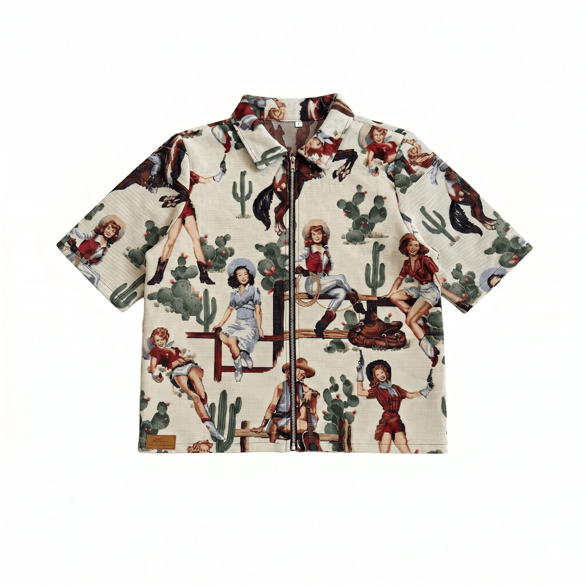 WHITE COWGIRL TAPESTRY TEE