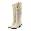 Women’s Lightning Embroidered Knee-High Western Boots-60039