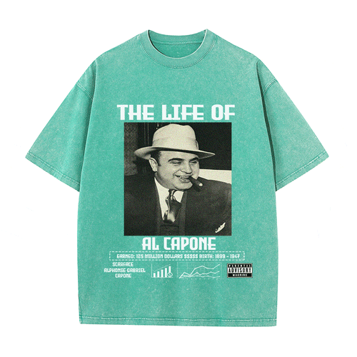 RDMCLOTHINGART tapestry hoodie AL CAPONE HEAVY WEIGHT COTTON TEE-8818