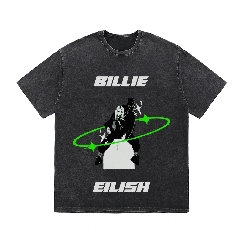 RDMCLOTHINGART tapestry hoodie BILLIE EILISH HEAVY WEIGHT COTTON TEE-8873