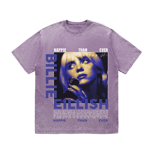 RDMCLOTHINGART tapestry hoodie BILLIE EILLISH HEAVY WEIGHT COTTON TEE-8991