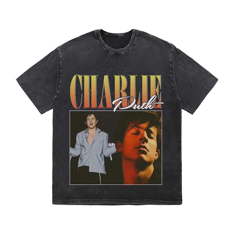 RDMCLOTHINGART tapestry hoodie CHARLIE PUTH HEAVY WEIGHT COTTON TEE-8857