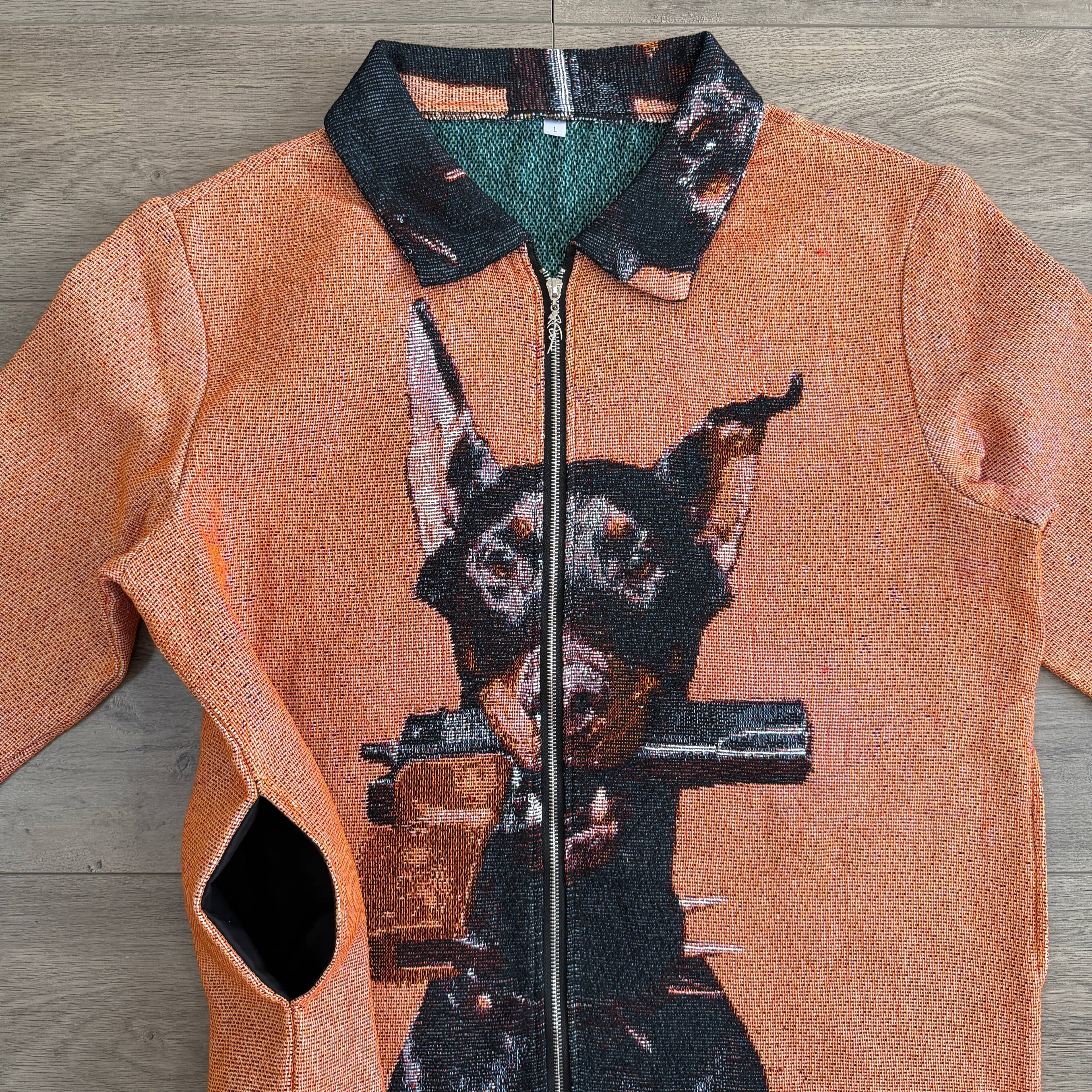 RDMCLOTHINGART tapestry hoodie DOBERMANN TAPESTRY TEE-98398