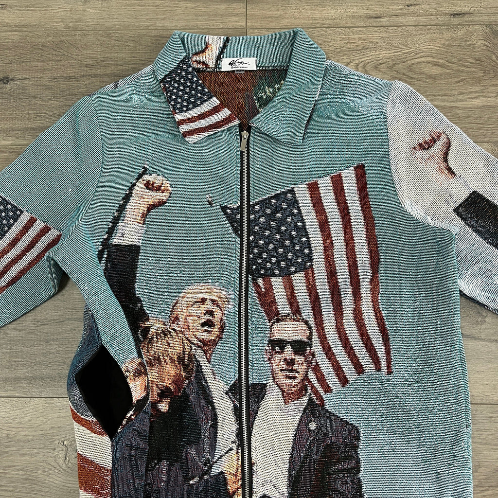 FIGHT US TAPESTRY JACKET - RDMCLOTHINGART