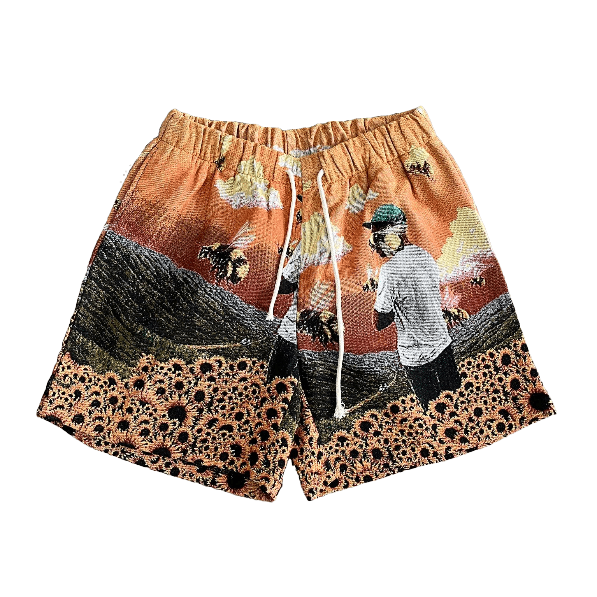 RDMCLOTHINGART tapestry hoodie FLOWER BOY TAPESTRY SHORTS