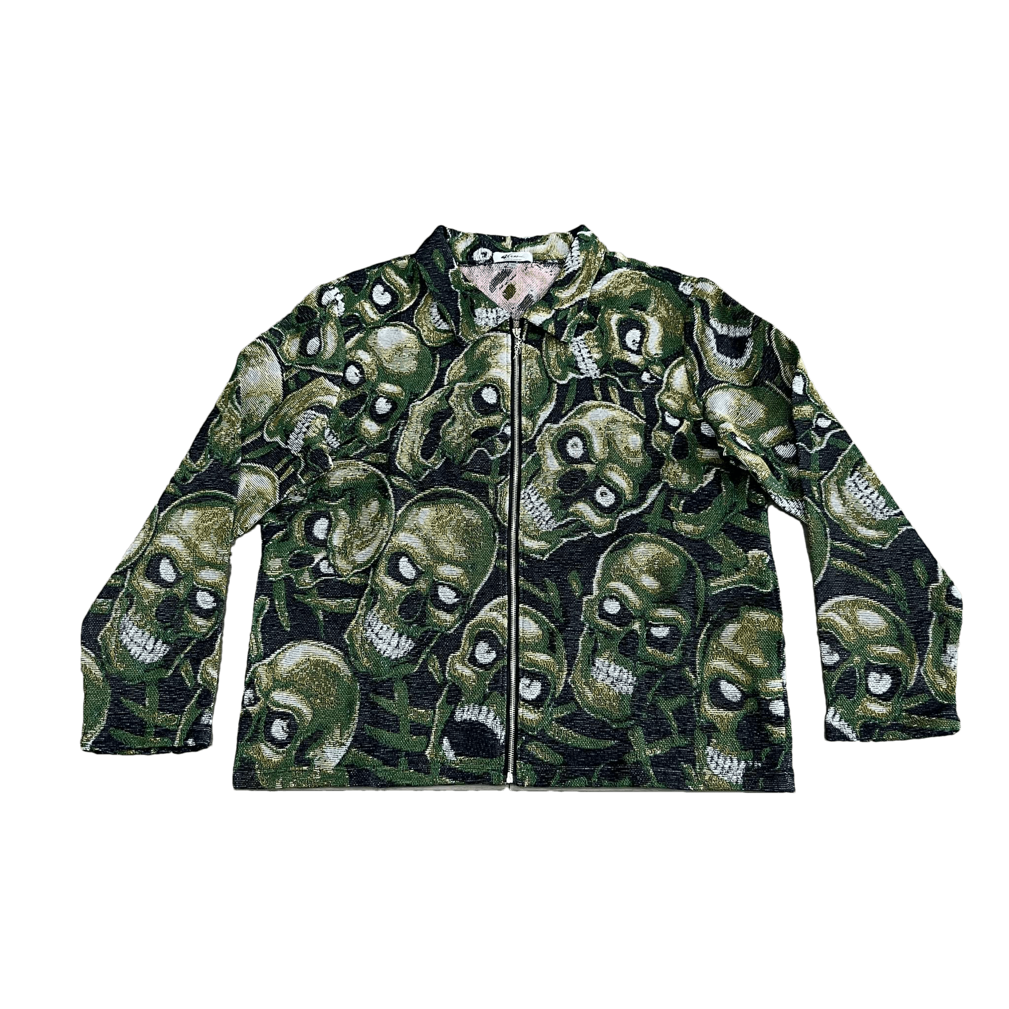 RDMCLOTHINGART tapestry hoodie GREEN SKULL Tapestry JACKET
