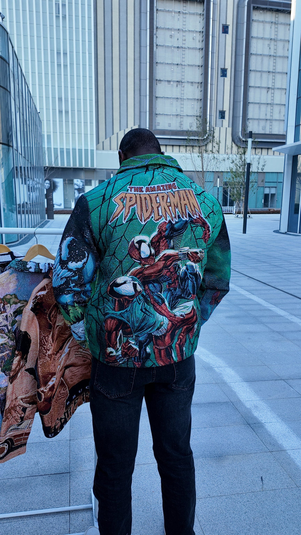 RDMCLOTHINGART tapestry hoodie GREEN SPIDER TAPESTRY JACKET