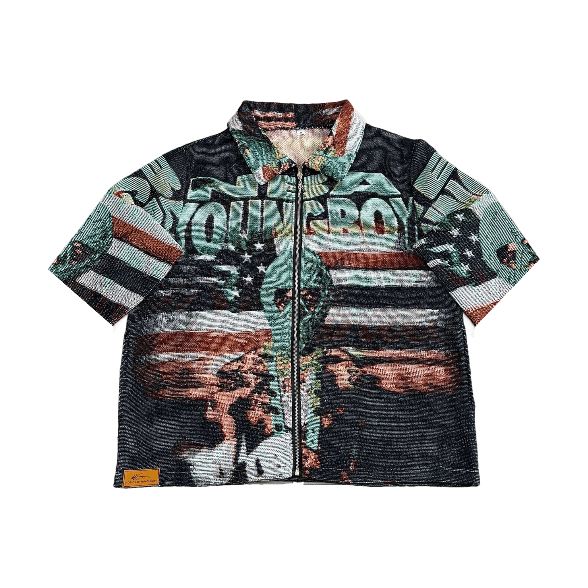 RDMCLOTHINGART tapestry hoodie GREEN YOUNGBOY TAPESTRY TEE-98374