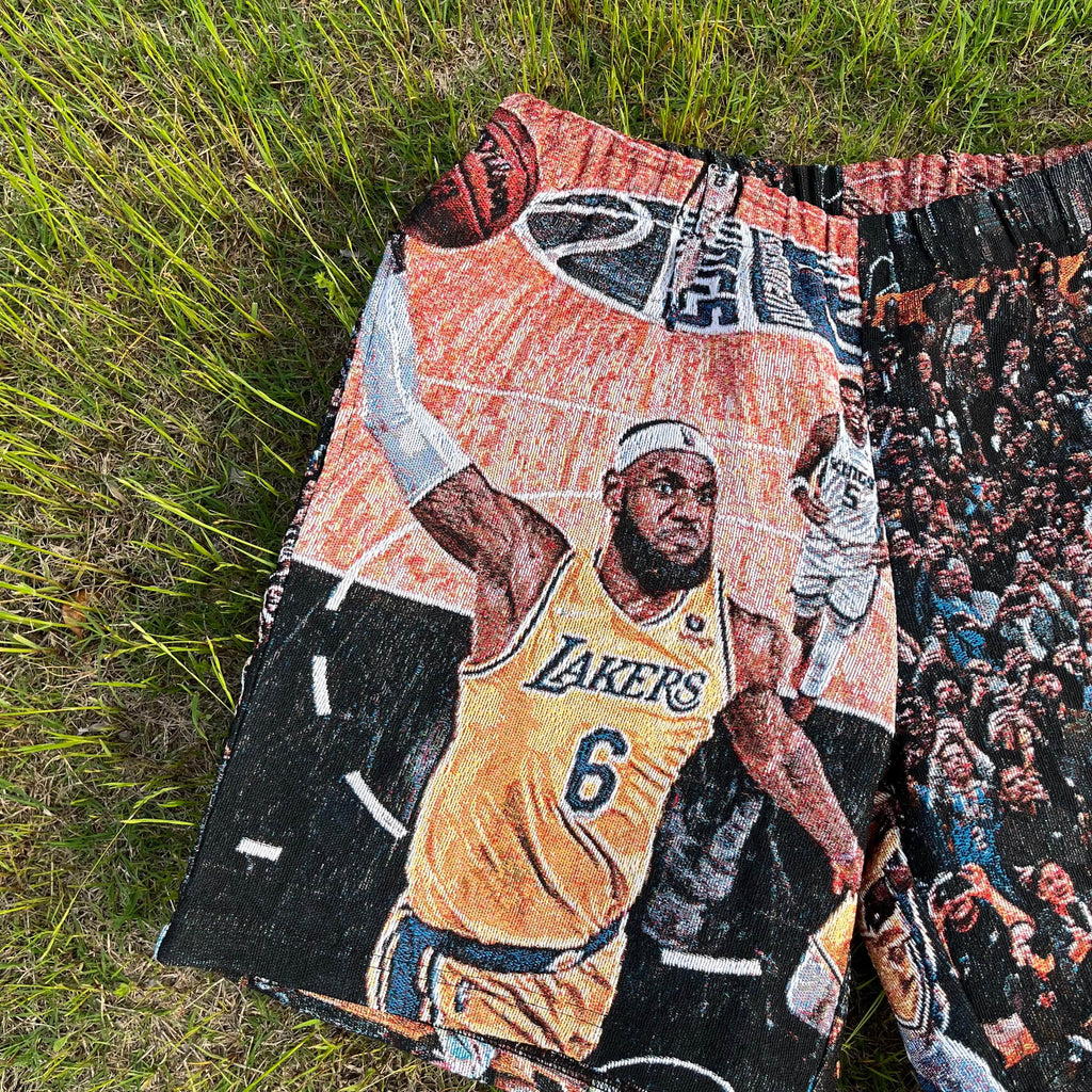 RDMCLOTHINGART tapestry hoodie LBJ TAPESTRY SHORTS