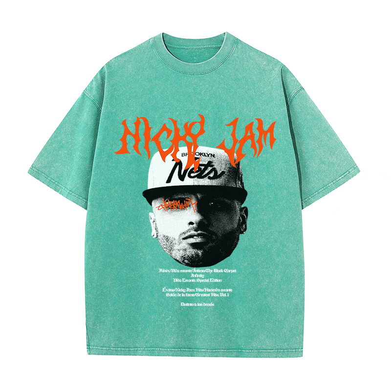 RDMCLOTHINGART tapestry hoodie NICKY JAM HEAVY WEIGHT COTTON TEE-8943