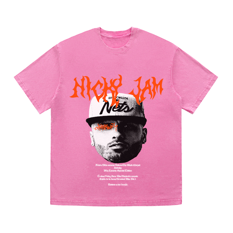 RDMCLOTHINGART tapestry hoodie NICKY JAM HEAVY WEIGHT COTTON TEE-8943