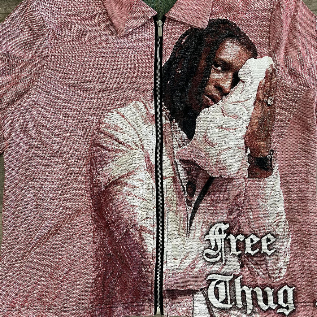 RDMCLOTHINGART tapestry hoodie PINK YSL  TAPESTRY TEE