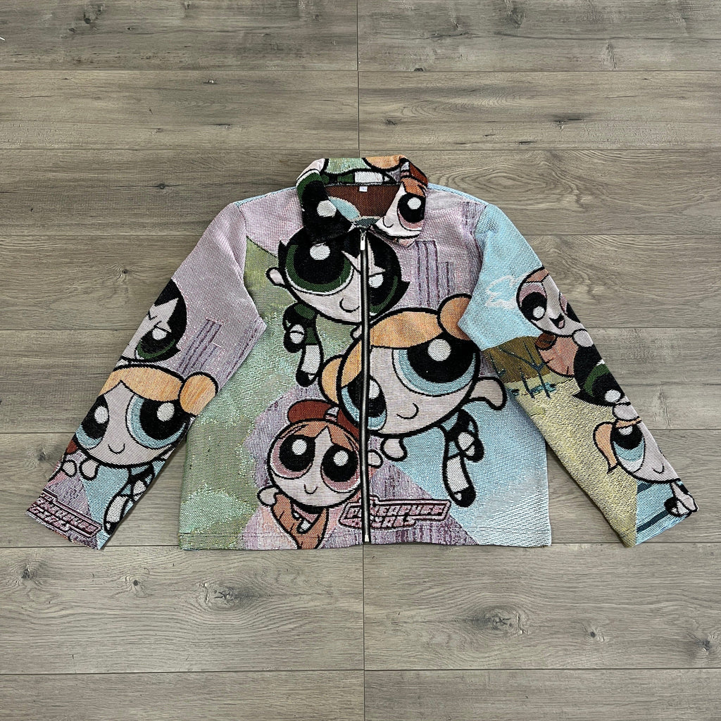 RDMCLOTHINGART tapestry hoodie POWERPUFF GIRLS TAPESTRY JACKET