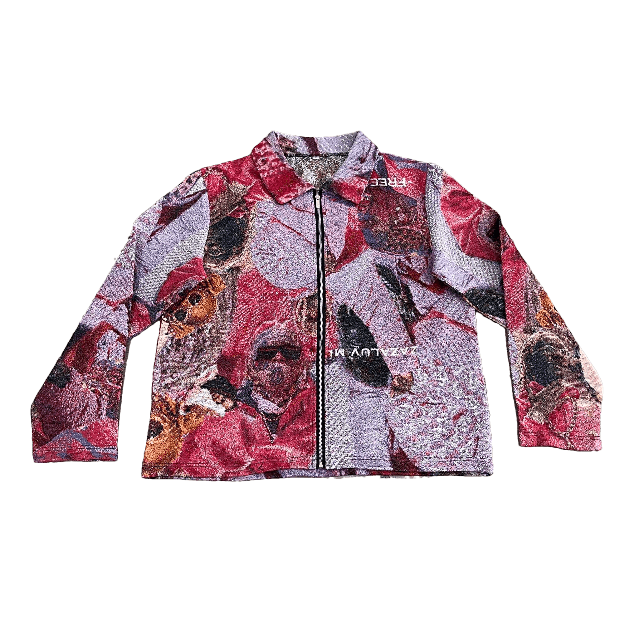 RDMCLOTHINGART tapestry hoodie RED FREE YSL TAPESTRY JACKET