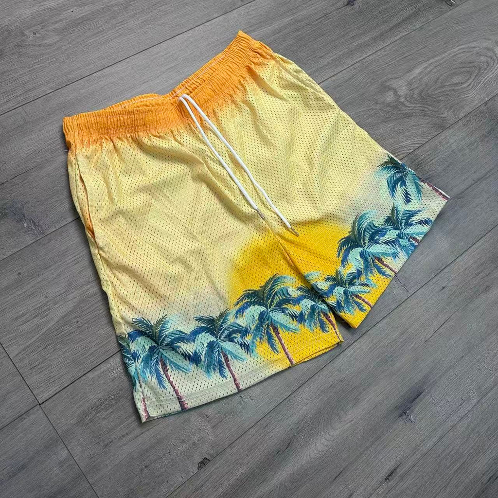 RDMCLOTHINGART tapestry hoodie SUNSET MESH SHORTS-8806