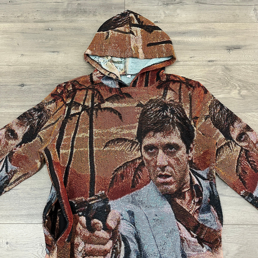 RDMCLOTHINGART tapestry hoodie TONY MONTANA TAPESTRY HOODIE