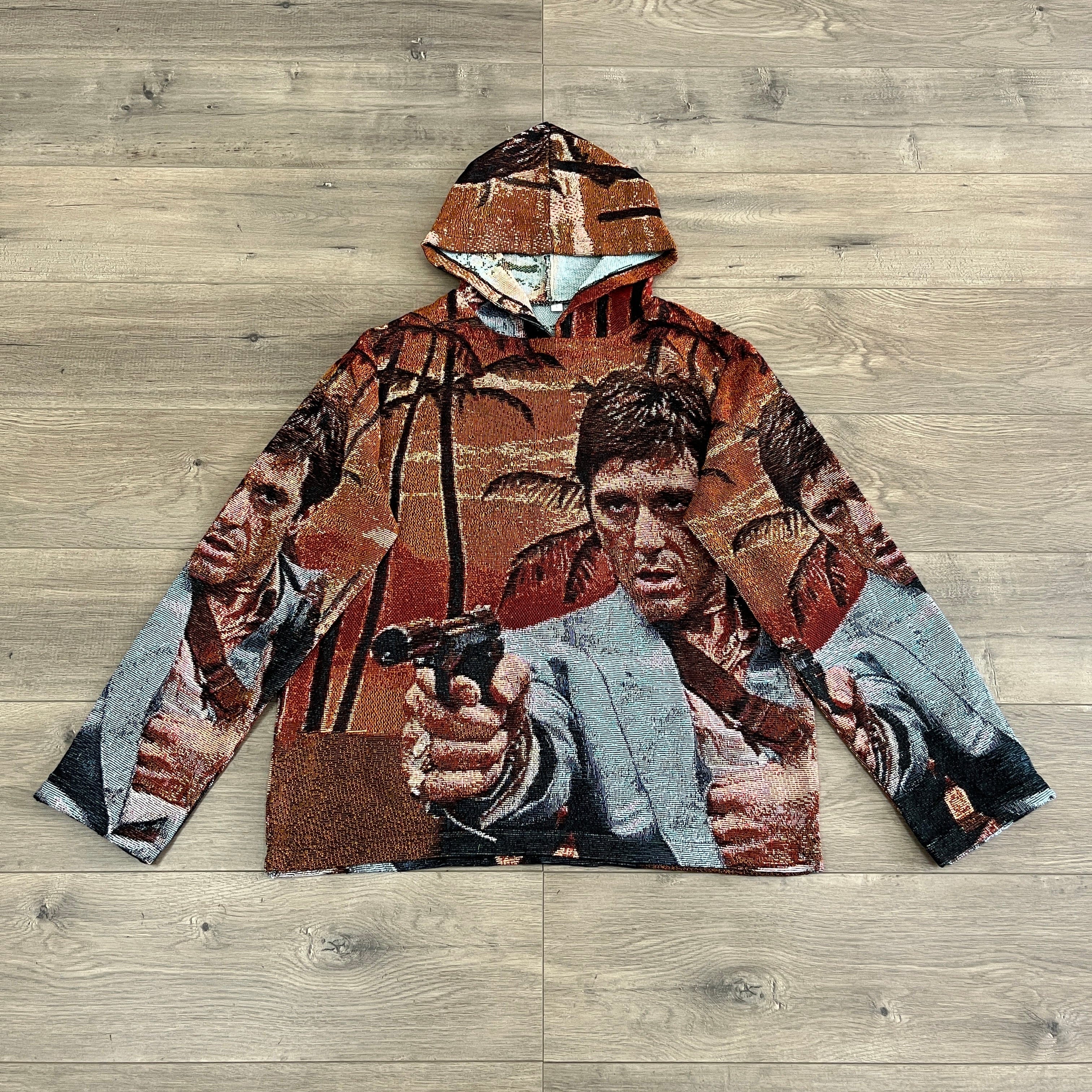 RDMCLOTHINGART tapestry hoodie TONY MONTANA TAPESTRY HOODIE